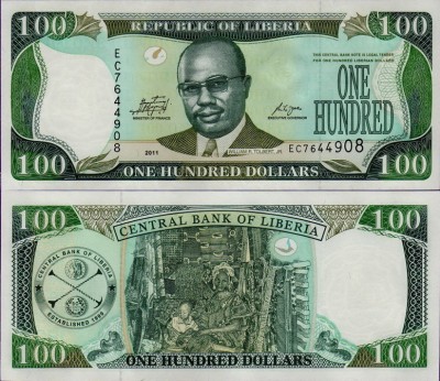 Банкнота Либерии 100 долларов 2011 год