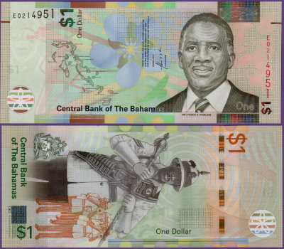 Банкнота Багамских островов 1 доллар 2017 год