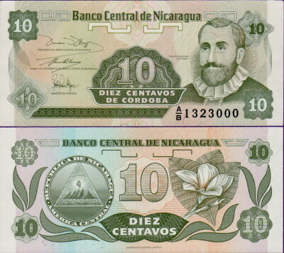 Банкнота Никарагуа 10 сентаво 1991