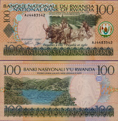 Банкнота Руанды 100 франков 2003 г