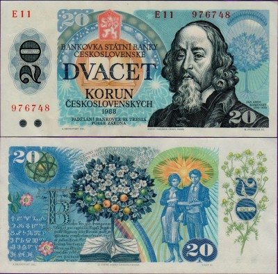 Банкнота Чехословакии 20 крон 1988