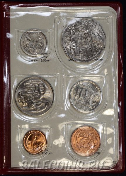 Набор из шести разменных монет Австралии 1980