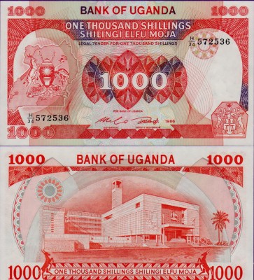 Банкнота Уганды 1000 шиллингов 1986 год