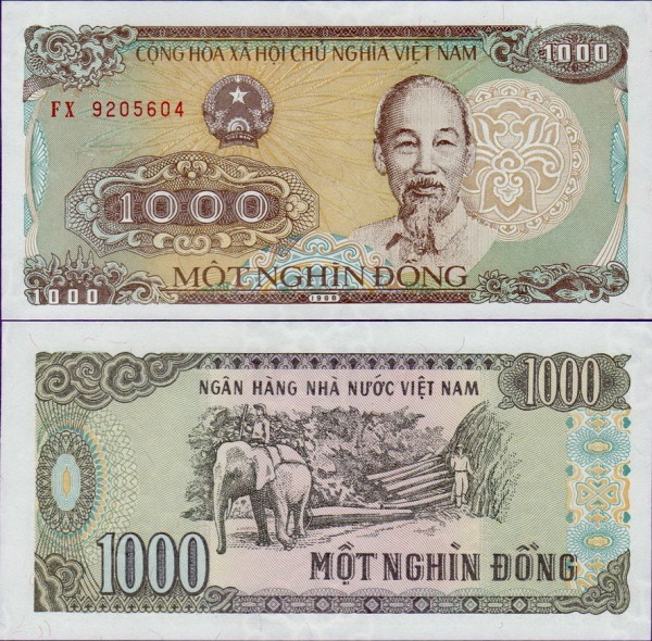 Банкнота Вьетнама 1000 донг 1988