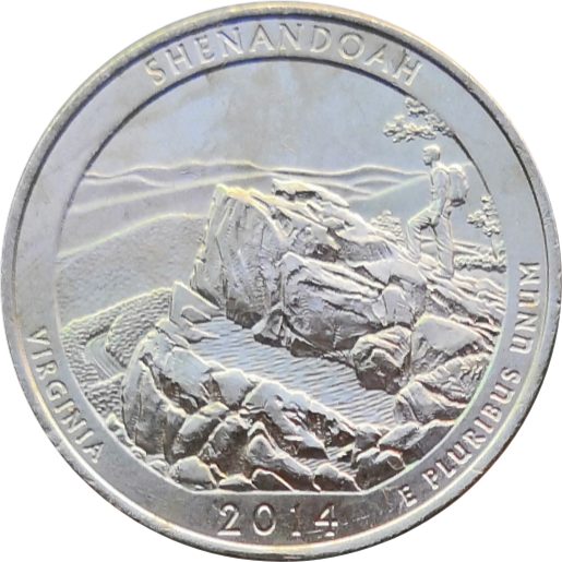 США 25 центов 2014 22-й парк Виргиния Шенандоа