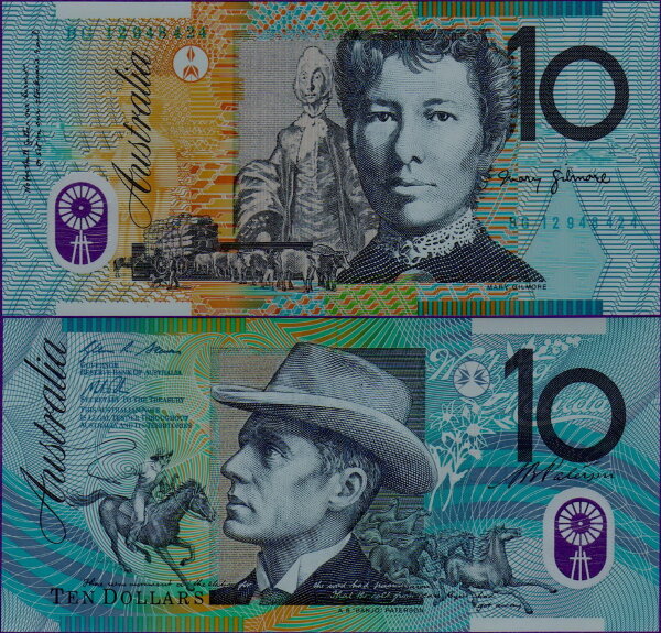 Банкнота Австралии 10 долларов 2005-2015 гг полимер