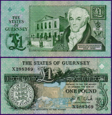 Банкнота Остров Гернси 1 фунт 1991 год