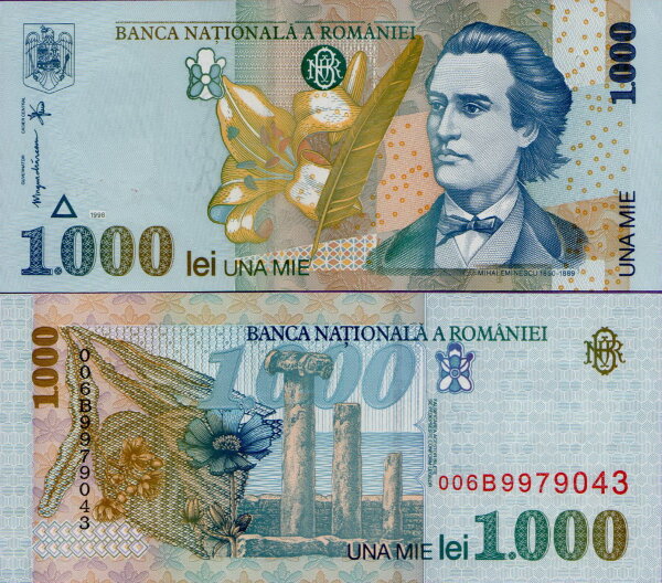 Банкнота Румынии 1000 лей 1998 год