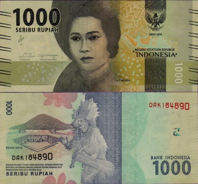 Банкнота Индонезии 1000 рупий 2016
