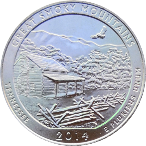 США 25 центов 2014 21-й парк Теннесси Грейт-Смоки-Маунтинс