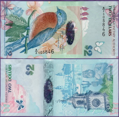 Банкнота Бермудские острова 2 доллара 2009 года