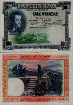 Банкнота Испании 100 песет 1925 г