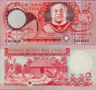 Банкнота Тонга 2 паанга 1995 год