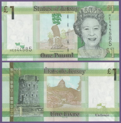 Банкнота Джерси 1 фунт 2010 года