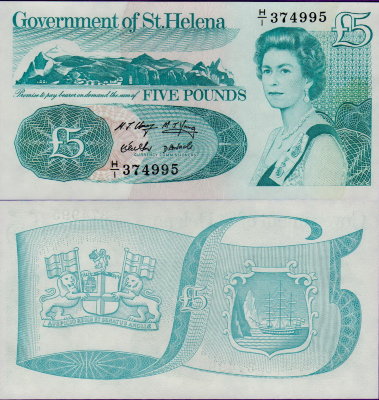 Банкнота острова Святой Елены 5 фунтов 1998 год