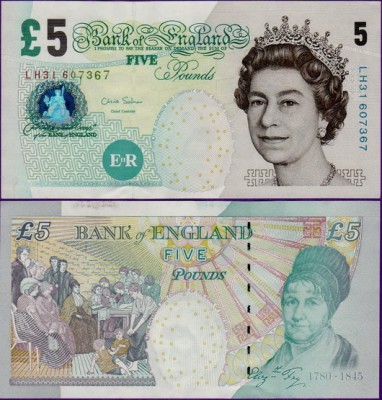 Банкнота Великобритании 5 фунтов