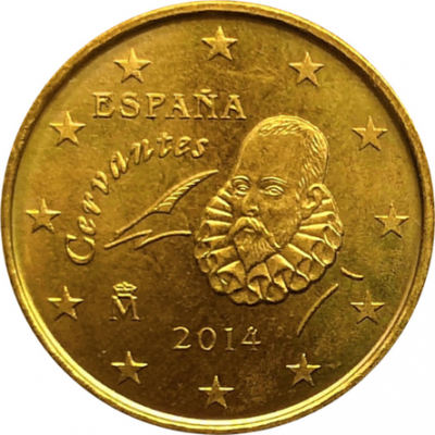 Монета Испании 10 евроцентов 2014 год