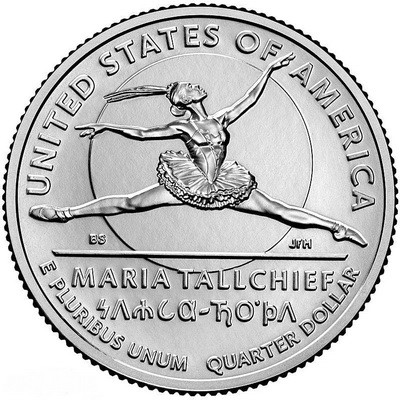 Монета США 25 центов 2023 Женщины Америки №10 Мария Толчиф