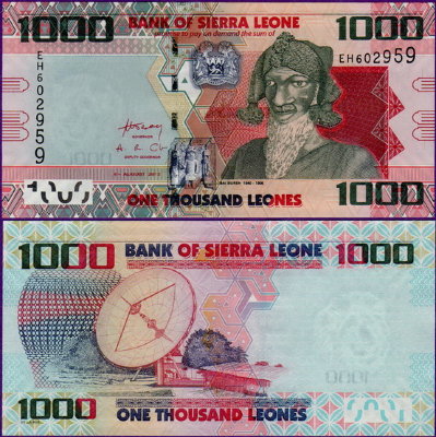 Банкнота Сьерра-Леоне 1000 леоне 2013 год
