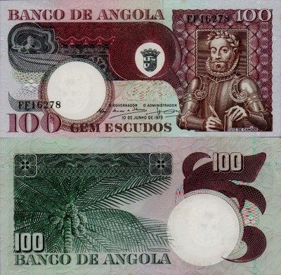 Банкнота Анголы 100 эскудо 1973