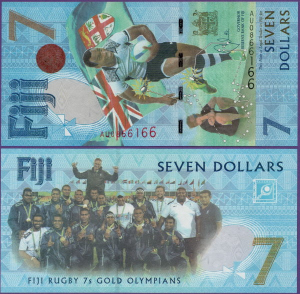 Банкнота Фиджи 7 долларов 2016 год