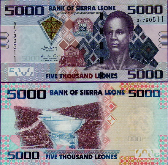 Банкнота Сьерра-Леоне 5000 леоне 2013 год