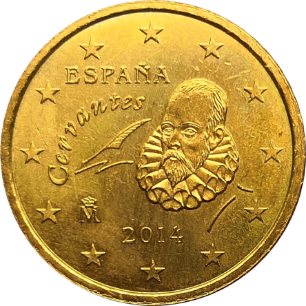 Монета Испании 50 евроцентов 2014 год