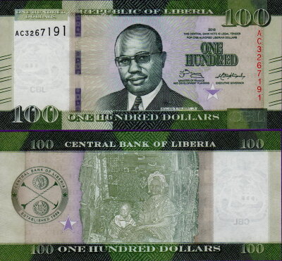Банкнота Либерии 100 долларов 2016 года
