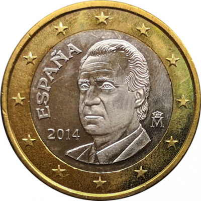 Монета Испании 1 евро 2014 год
