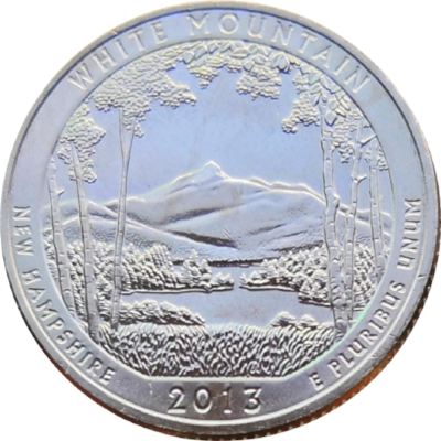США 25 центов 2013 16-й парк Нью-Гэмпшир Национальный лес Белые горы