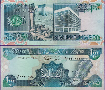 Банкнота Ливана 1000 ливров 1988 года
