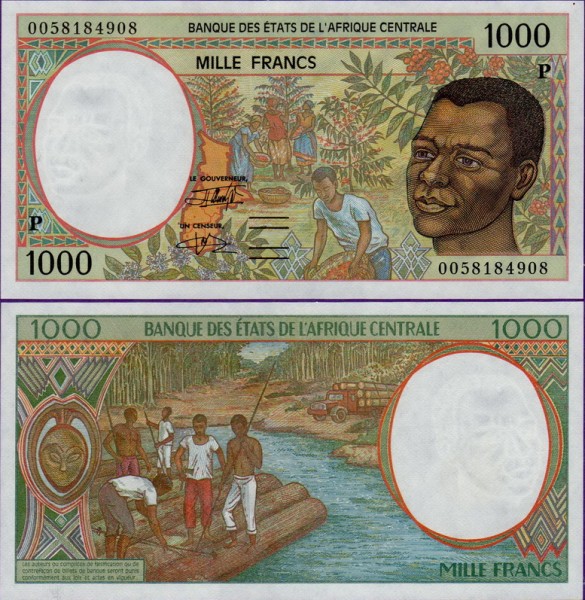 Банкнота Республики Чад 1000 франков 2000 год