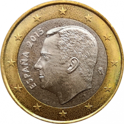 Монета Испании 1 евро 2015 год