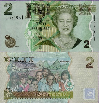 Банкнота Фиджи 2 доллара 2011 год