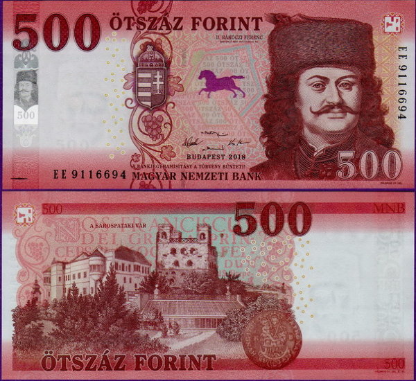Банкнота Венгрии 500 форинтов 2018 год
