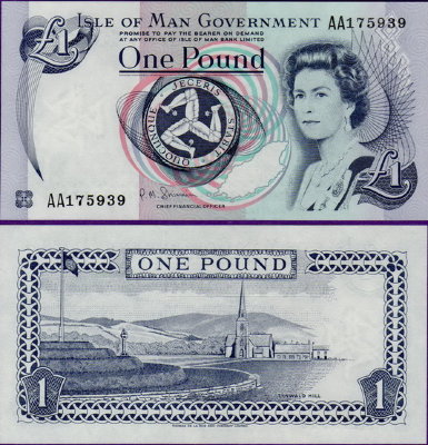 Банкнота острова Мэн 1 фунт 2009 год