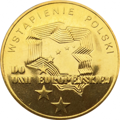 Монета Польши 2 злотых Вступление в Евросоюз 2004 год