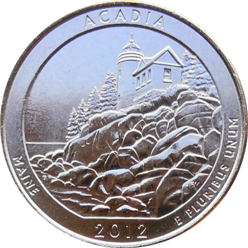 США 25 центов 2012 13-й парк Мэн Национальный парк Акадия
