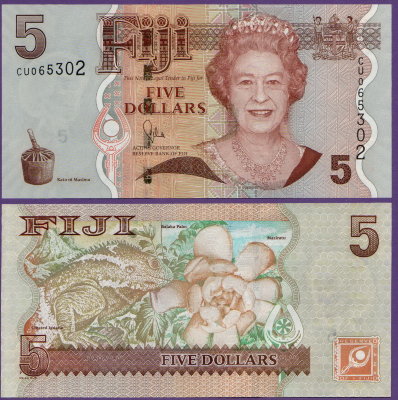 Банкнота Фиджи 5 долларов 2011 год