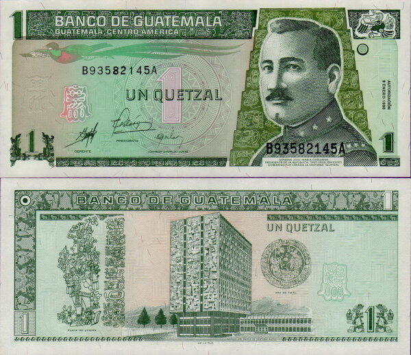 Банкнота Гватемалы 1 кетсаль 1998 г