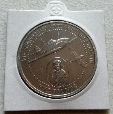 Монета Олдерни 1 фунт 1991 Битва за Британию