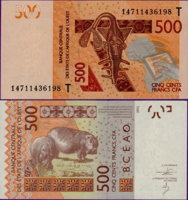 Банкнота Того 500 франков 2012 год
