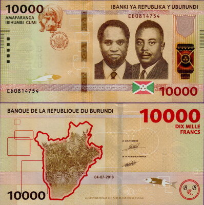 Банкнота Бурунди 10000 франков 2018 г