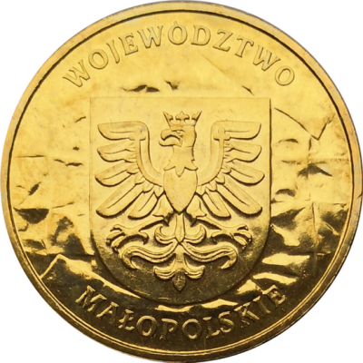 Монета Польши 2 злотых Малопольское воеводство 2004 год
