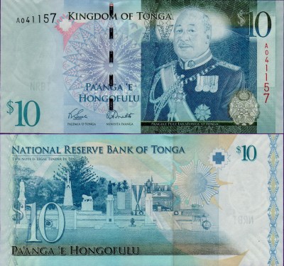 Банкнота Тонга 10 паанга 2009 год