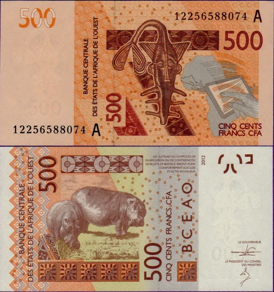 Банкнота Кот-д'Ивуара 500 франков 2012 год