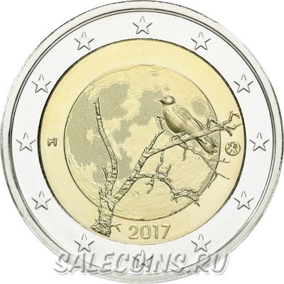 Монета Финляндии 2 евро 2017 Природа Финляндии