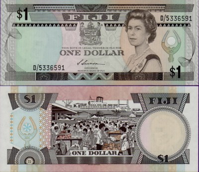 Банкнота Фиджи 1 доллар 1993 год