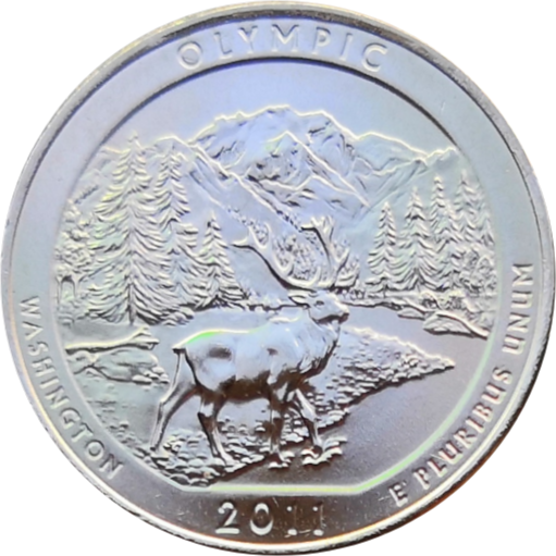 Монета США 25 центов 2011 8-й парк Вашингтон Национальный парк Олимпик