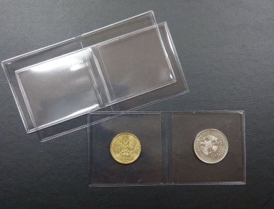 Холдер прозрачный на 2 монеты 53х55 мм Сомс 